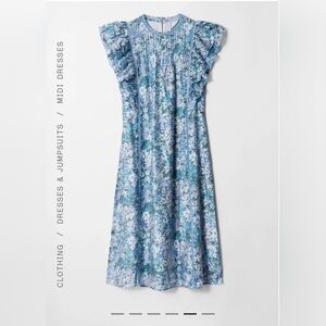 NWT & Other Stories Blue Floral Midi Dress